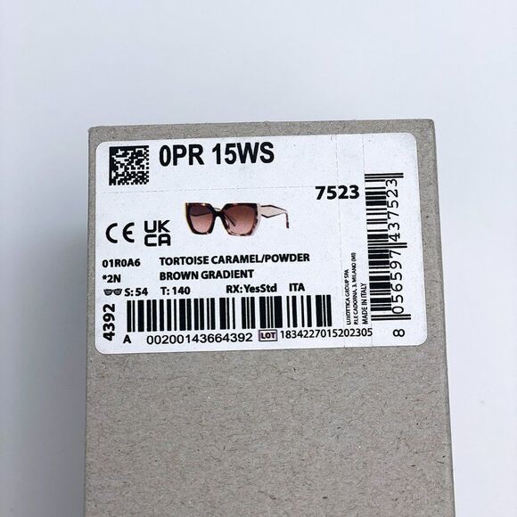 NEW Prada PR15WS 01R0A6 Tortoise Caramel Powder Brown Gradient Cat Eye - Picture 11 of 14